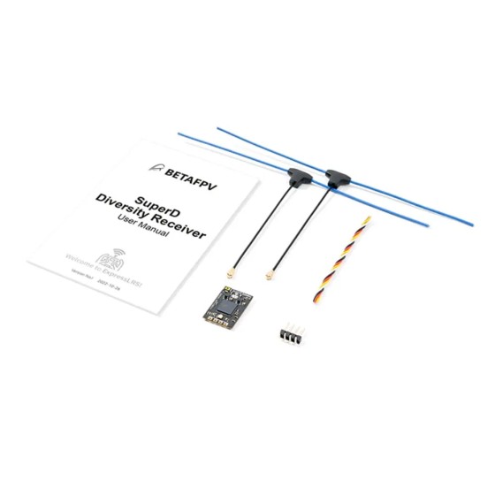 BETAFPV SuperD ELRS Diversity Dual Chains 2 Antennes TXCO Tech Support CRSF Protocole Drone Accessoire à voilure fixe